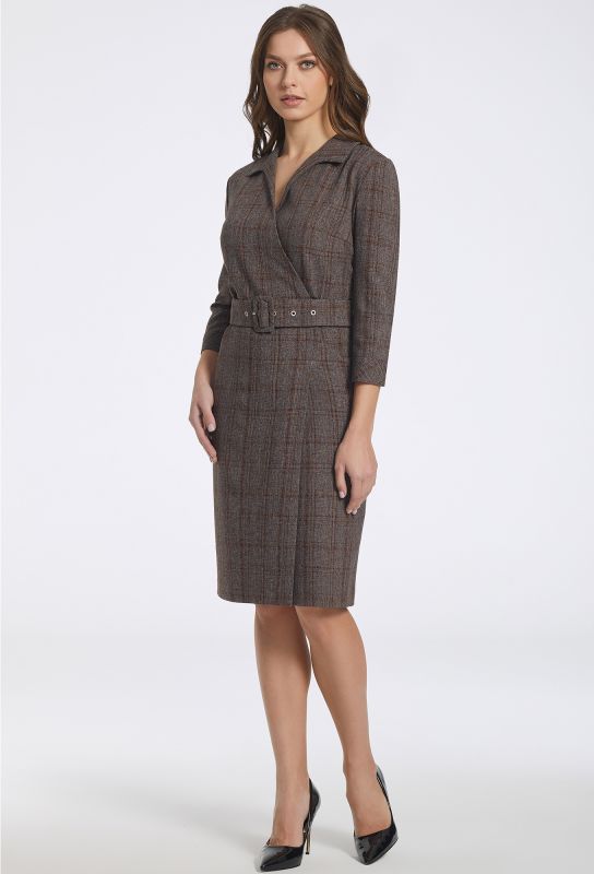 Dress Bazalini 4504 gray-brown check