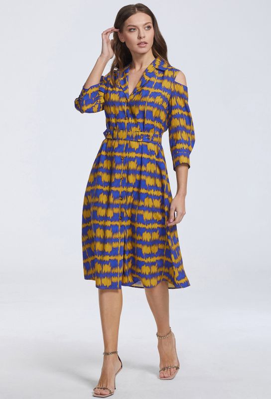 Dress Bazalini 4611 mustard violet