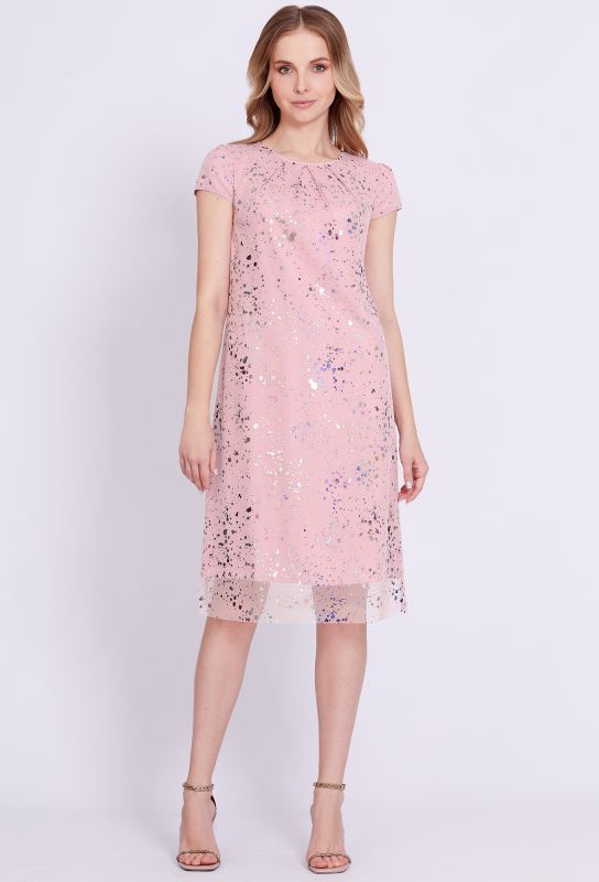 Dress Bazalini 4718 pink sequins